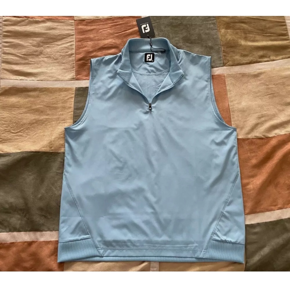 FootJoy dusk blue half zip performance golf tech vest L mens NEW